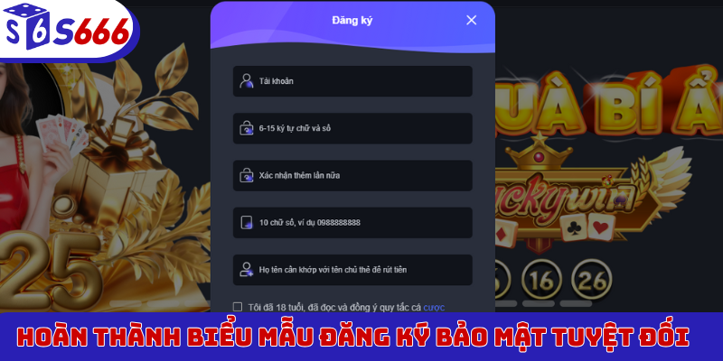 Hoàn thành biểu mẫu đăng ký bảo mật tuyệt đối